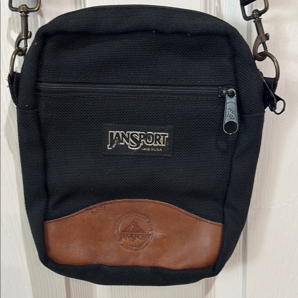 JanSport Black and Brown Messenger Bag